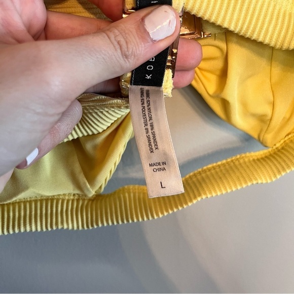 Kopper and Zink RiRi Canary Yellow Bandeau Bikini Top Size Large - Picture 6 of 8